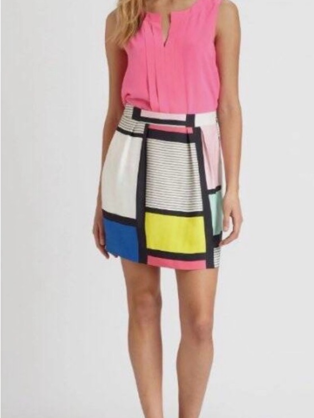 Kate Spade Colorblock Print Mini Skirt - Picture 2 of 5